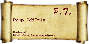 Popp Tíria névjegykártya